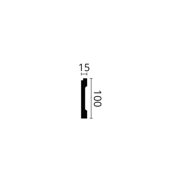 Plintă decorativă WALLSTYL FD1 – 100 × 15 mm, 2 m