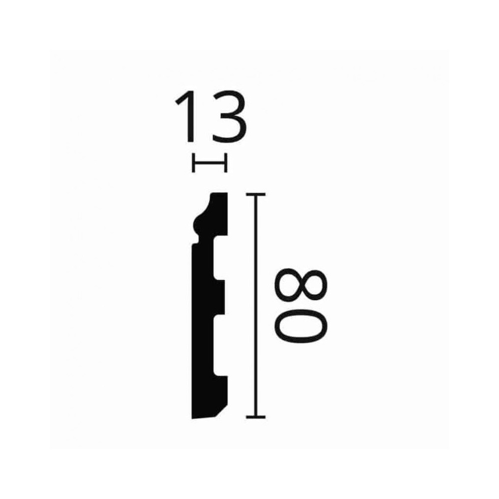 Plintă decorativă WALLSTYL FL1 – 80 × 13 mm, 2 m