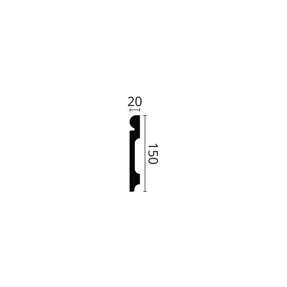 Plintă decorativă WALLSTYL FL4 – 150 × 20 mm, 2 m