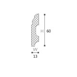 Plintă decorativă WALLSTYL FB1 – 60 × 13 mm, 2 m