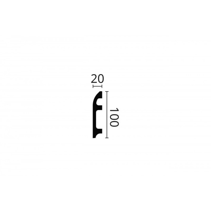 Plintă decorativă WALLSTYL FL5 – 100 × 20 mm, 2 m