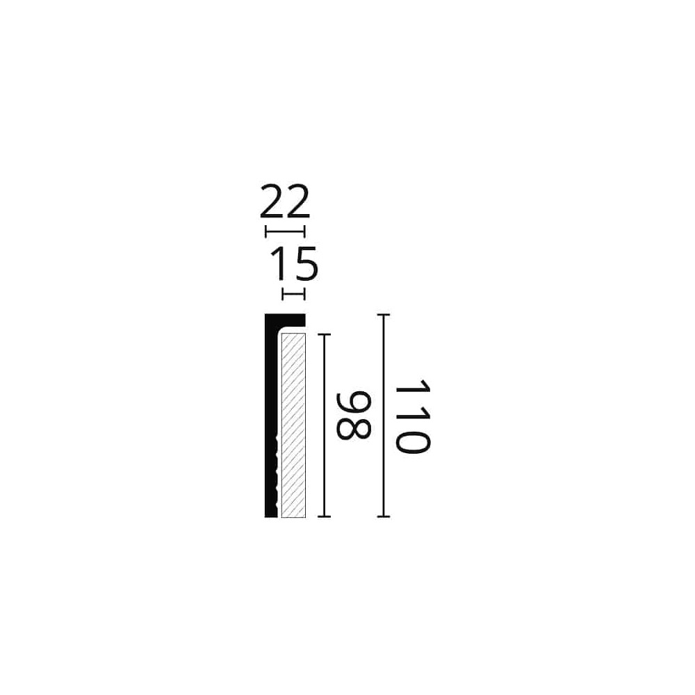 Plintă decorativă WALLSTYL CF2S – 110 × 22 mm, 2 m