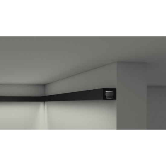 Profil decorativ WALLSTYL IL12 BLACK – 25 × 20 mm, 2 m