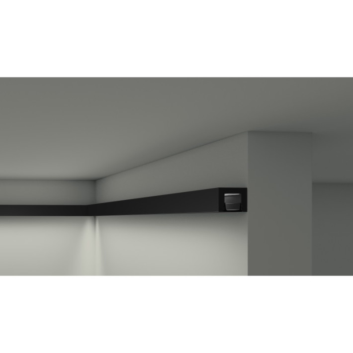 Profil decorativ WALLSTYL IL12 BLACK – 25 × 20 mm, 2 m