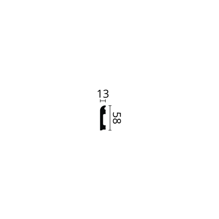 Plintă decorativă WALLSTYL FL13 – 58 × 13 mm, 2 m