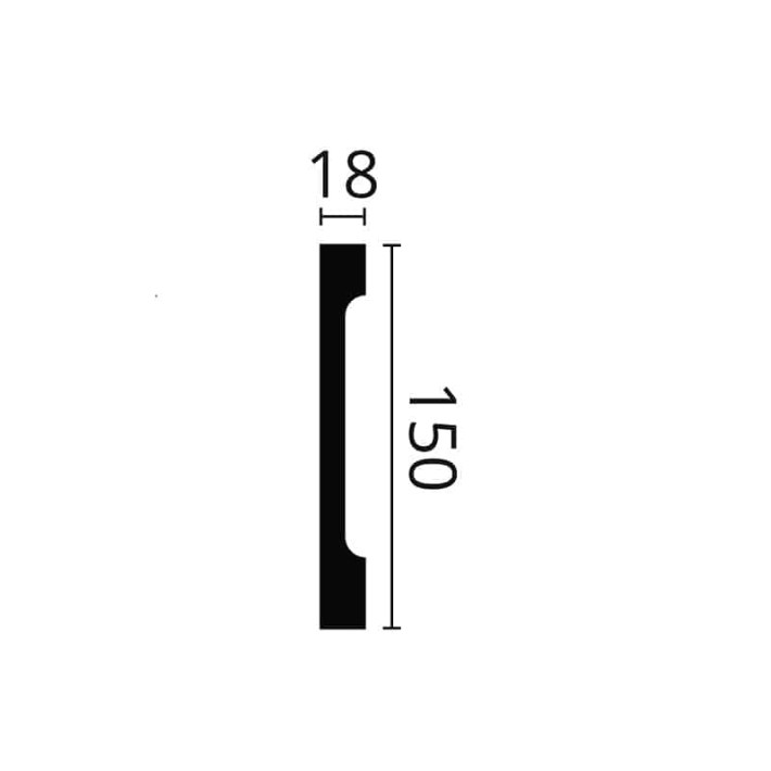 Plintă decorativă WALLSTYL FD15S – 150 × 18 mm, 2 m