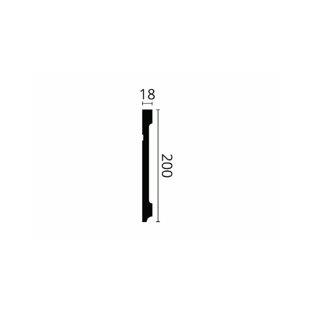 Plintă decorativă WALLSTYL FD20 – 200 × 18 mm, 2 m