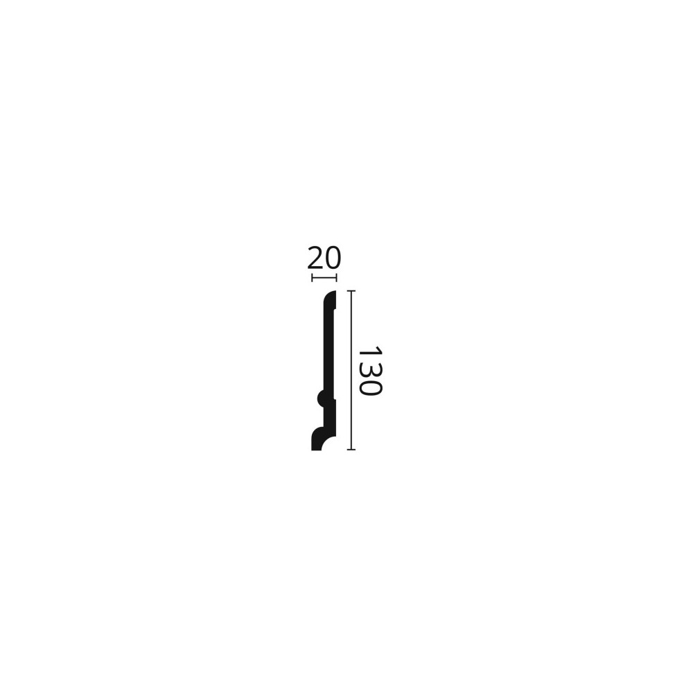 Plintă decorativă WALLSTYL FD21 – 130 × 20 mm, 2 m