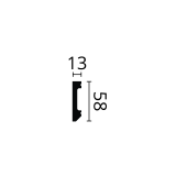Profil decorativ WALLSTYL FT2 BLACK – 58 × 13 mm, 2 m