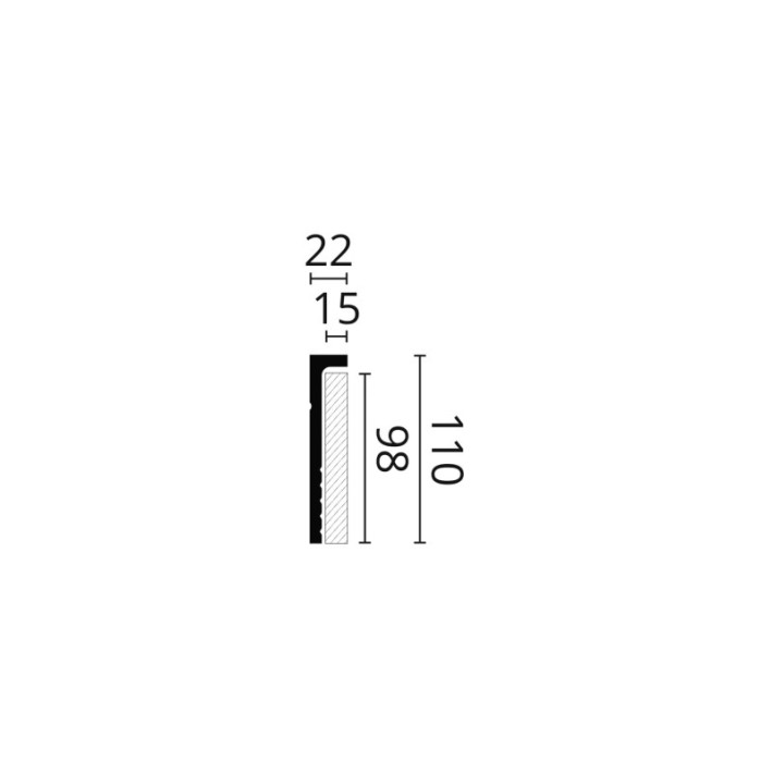 Plintă decorativă WALLSTYL CF2 – 110 × 22 mm, 2 m