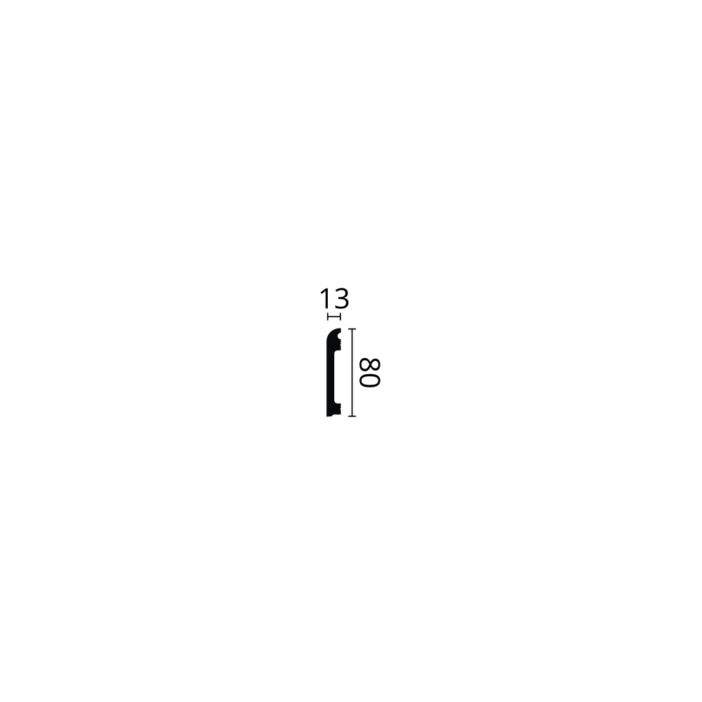 Plintă decorativă WALLSTYL FL12 – 80 × 13 mm, 2 m