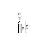 Plintă decorativă WALLSTYL CF3 – 120 × 22 mm, 2 m