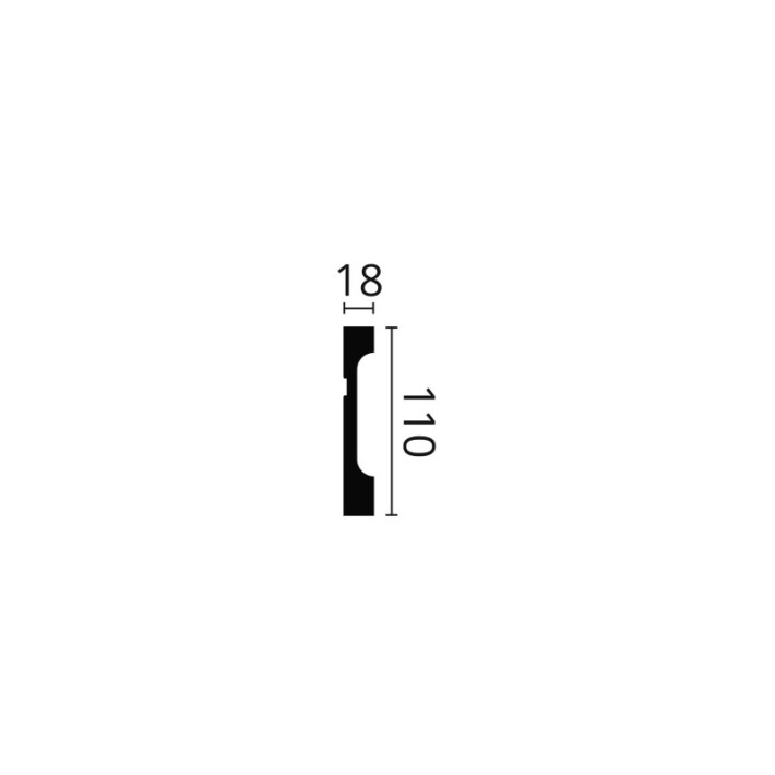 Plintă decorativă WALLSTYL FD11 – 110 × 18 mm, 2 m