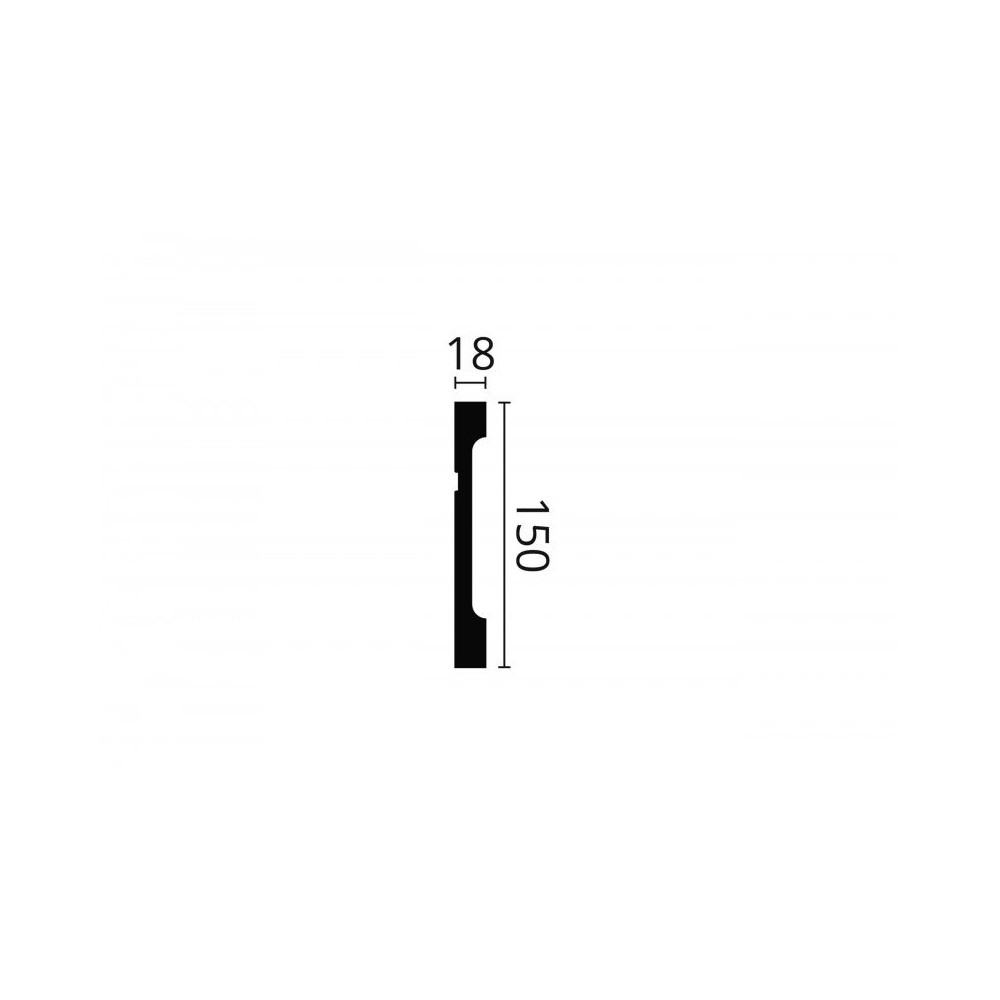 Plintă decorativă WALLSTYL FD15 – 150 × 18 mm, 2 m