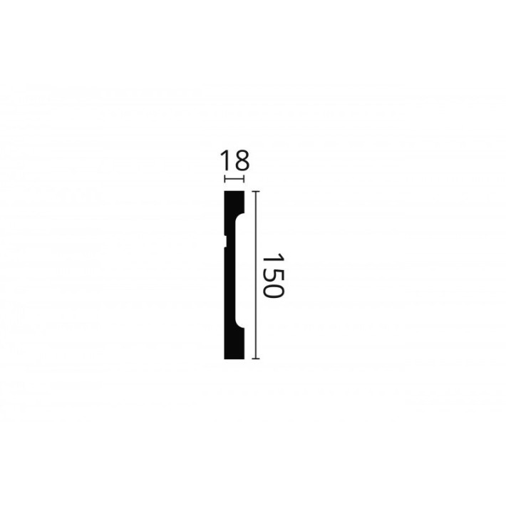 Plintă decorativă WALLSTYL FD15 – 150 × 18 mm, 2 m
