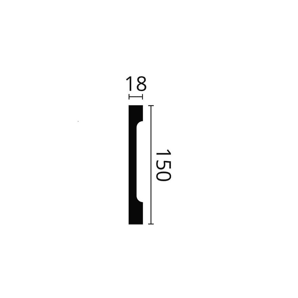Plintă decorativă WALLSTYL FD15S – 150 × 18 mm, 2 m