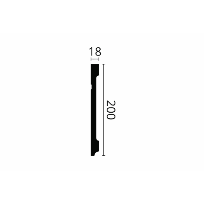 Plintă decorativă WALLSTYL FD20 – 200 × 18 mm, 2 m