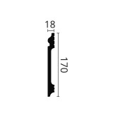 Plintă decorativă WALLSTYL FL17 – 170 × 18 mm, 2 m