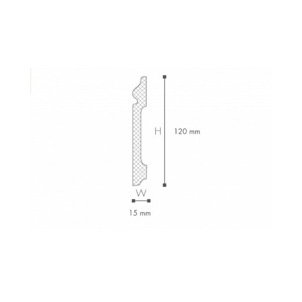 Plintă flexibilă WALLSTYL FL2 FLEX – 120 × 15 mm, 2 m