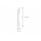 Plintă flexibilă WALLSTYL FL2 FLEX – 120 × 15 mm, 2 m