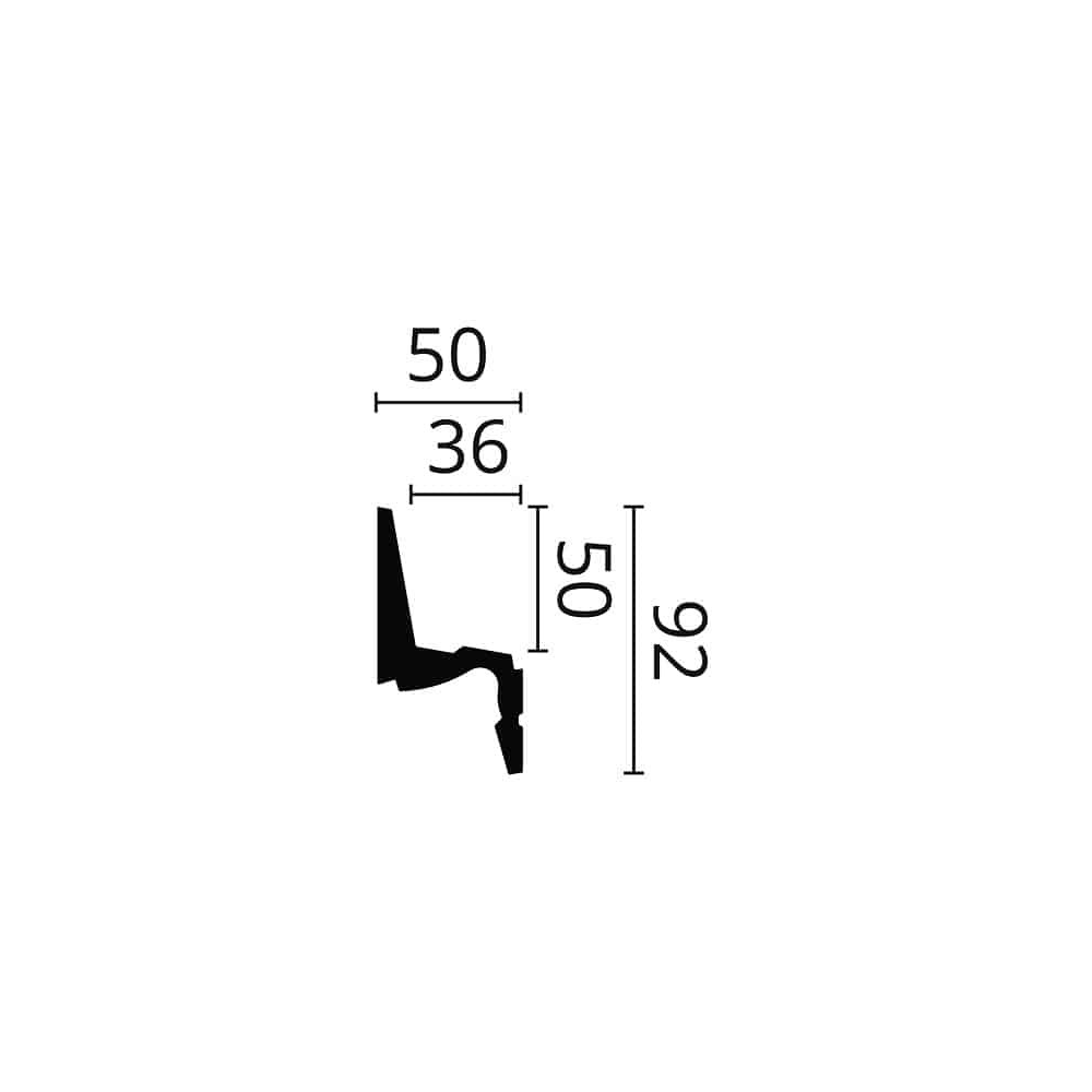 Scafă decorativă ARSTYL IL7 – 92 × 50 mm, 2 m