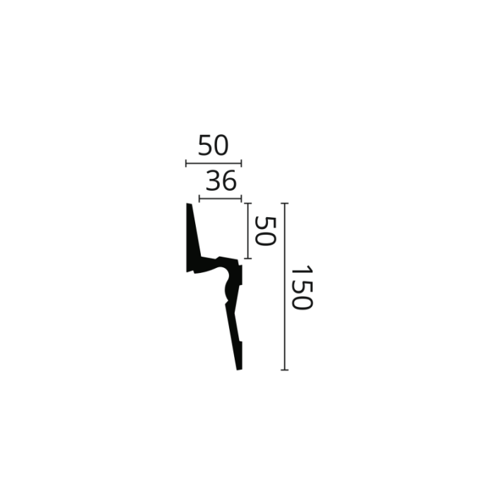 Scafă decorativă ARSTYL IL9 – 150 × 50 mm, 2 m