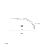 Scafă decorativă ARSTYL AD22 – 225 × 100 mm, 2 m