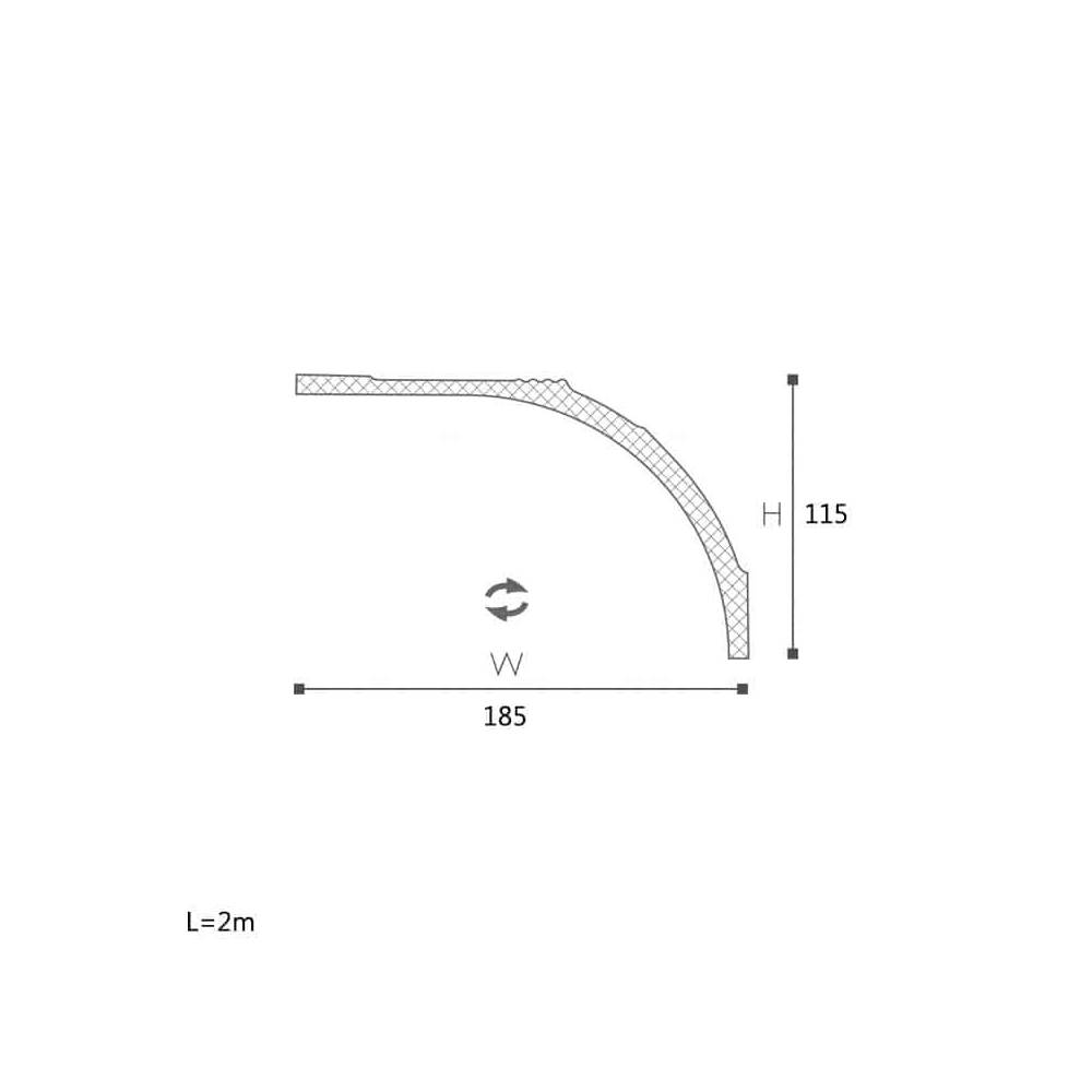 Scafă decorativă ARSTYL AD23 – 185 × 115 mm, 2 m