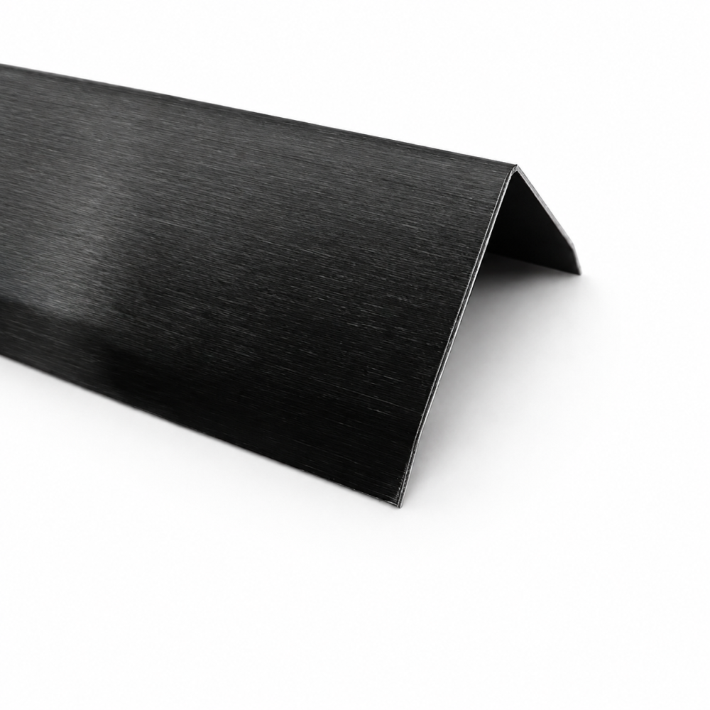Cornier cu laturi tesite din inox - negru periat