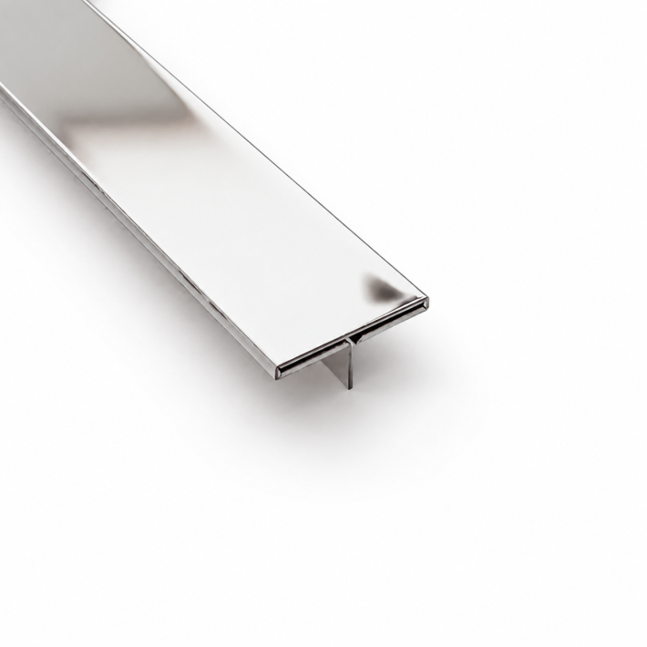 Prag de trecere usi interior profil T - argintiu oglinda