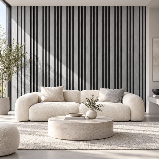 Riflaj decorativ - argintiu și negru