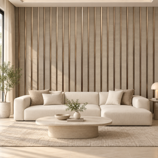 Riflaj decorativ - bej si auriu